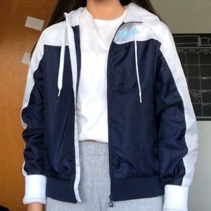 Fila navy blue and white rain jacket